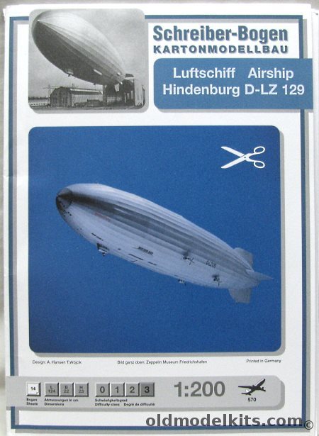 Schreiber-Bogen 1/200 LZ-129 Hindenburg Zeppelin, 570 plastic model kit